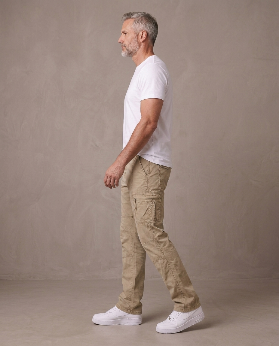 Pantalón cargo Jason, vista lateral - Caqui