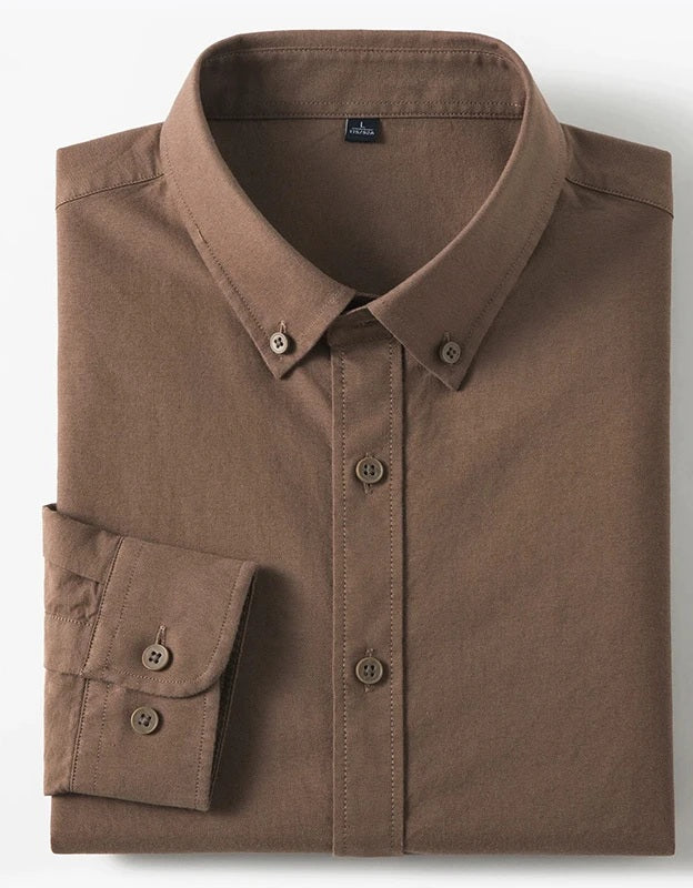 Camisa Oxford de algodón Bruno - marrón tabaco - Marrón tabaco