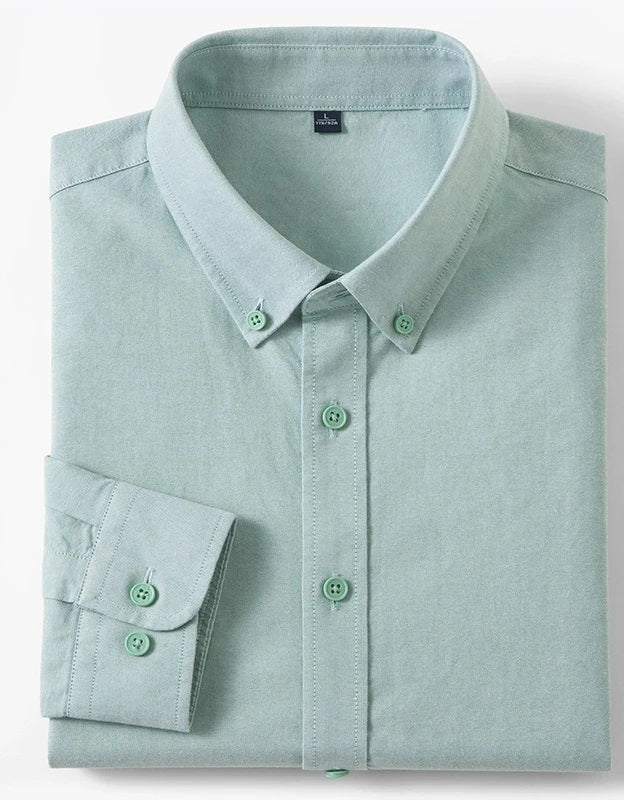 Camisa Oxford de algodón Bruno - verde salvia - Verde salvia