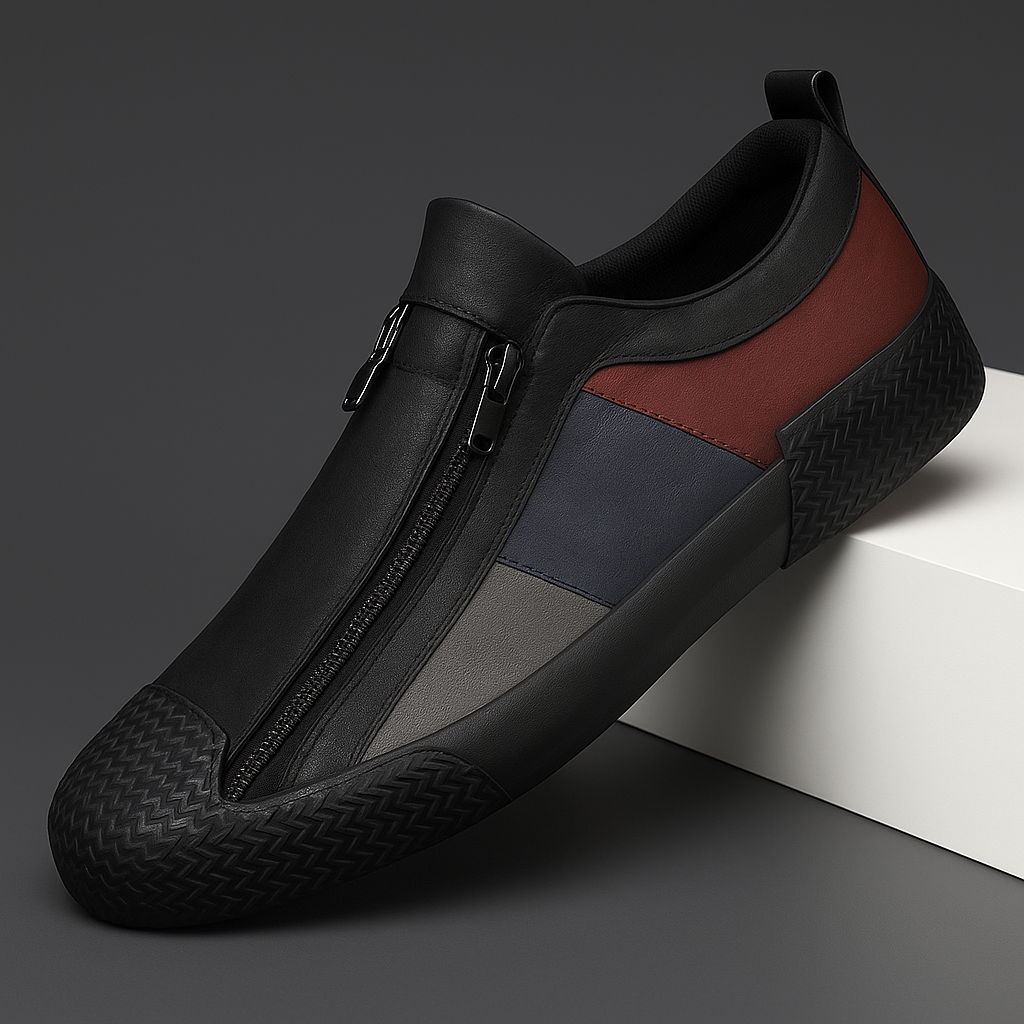 Zapatillas de piel Julien - Negro azabache