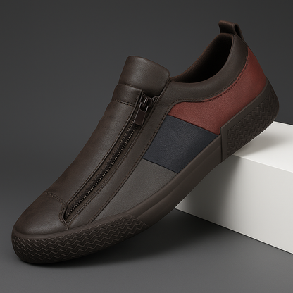 Zapatillas de piel Julien - Marrón café
