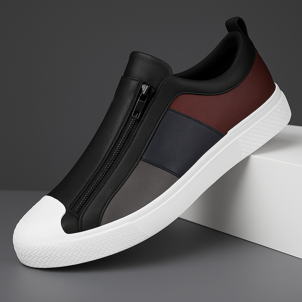 Zapatillas de piel Julien - Negro azabache