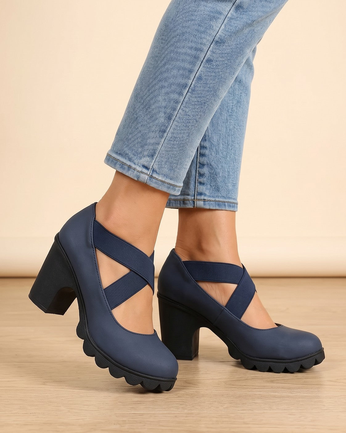 Zapatos Mary Jane con plataforma Inés - Azul marino