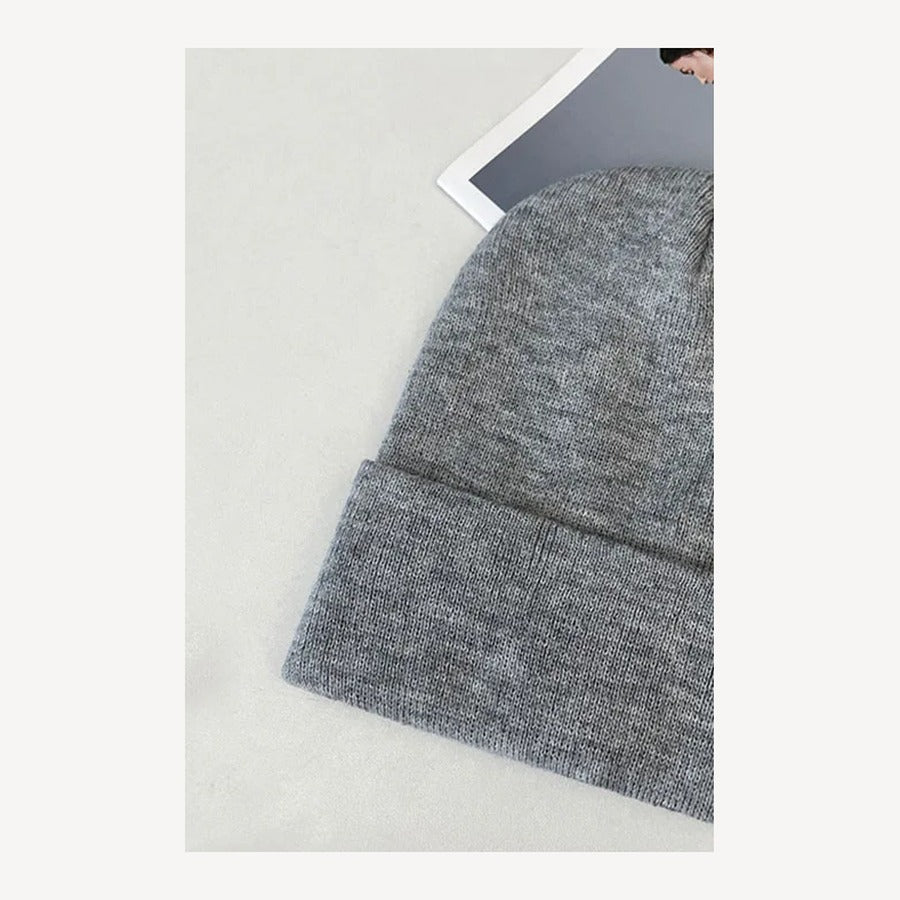 Gorro de punto con vuelta Ivo en color gris - Gris