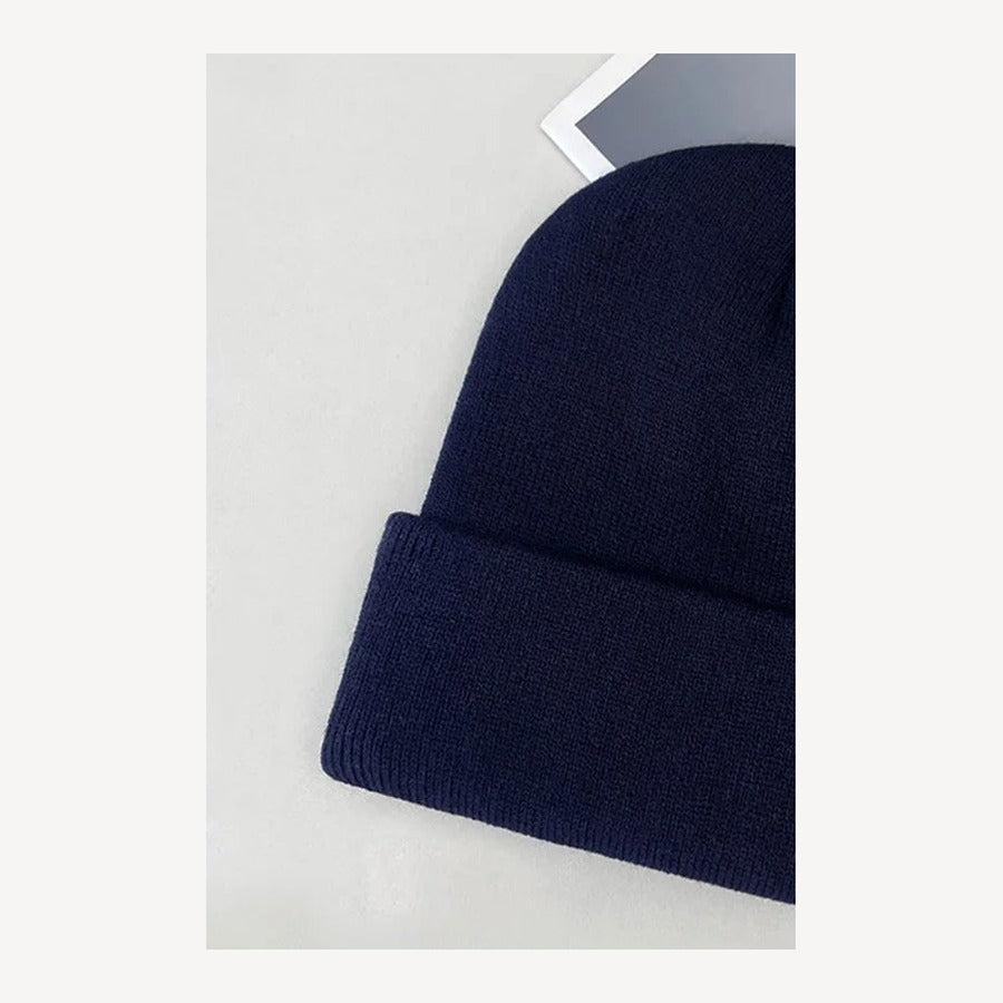 Gorro de punto con vuelta Ivo en azul marino - Azul marino