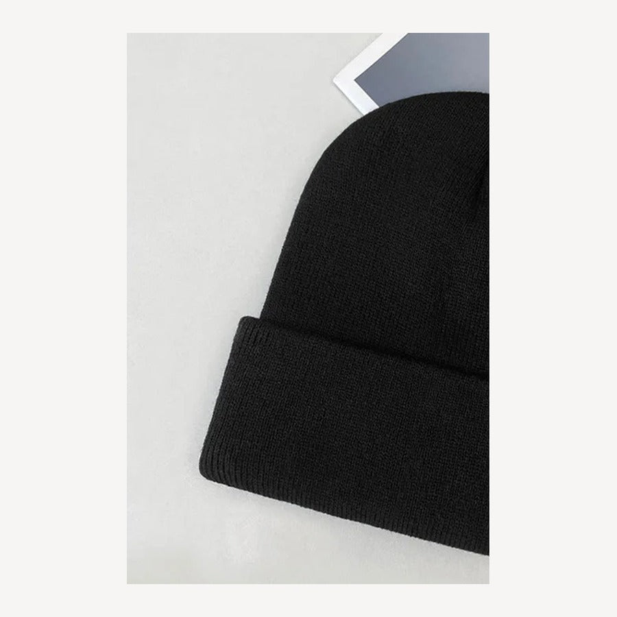 Gorro de punto con vuelta Ivo en color negro - Negro