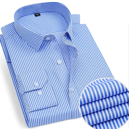 Camisa de rayas sin planchar Lorenzo - raya azul - Raya azul