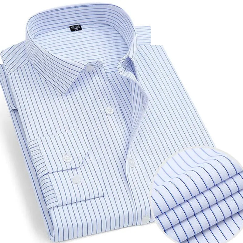 Camisa de rayas sin planchar Lorenzo - raya azul clara