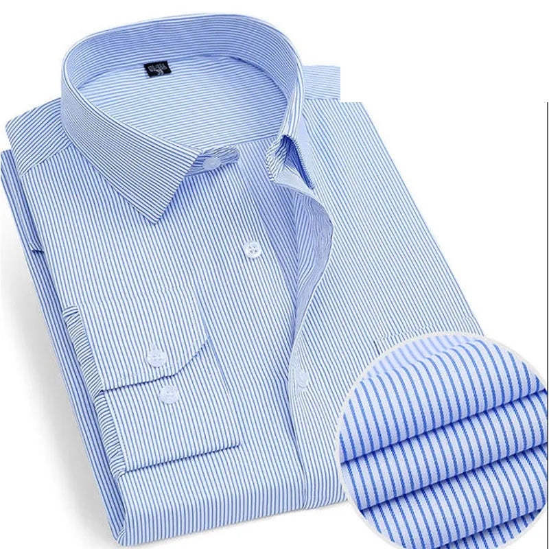 Camisa de rayas sin planchar Lorenzo - raya celeste fina