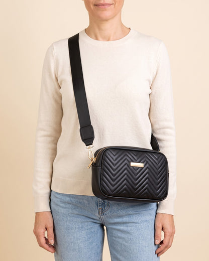 Bolso bandolera acolchado Nerea - Negro
