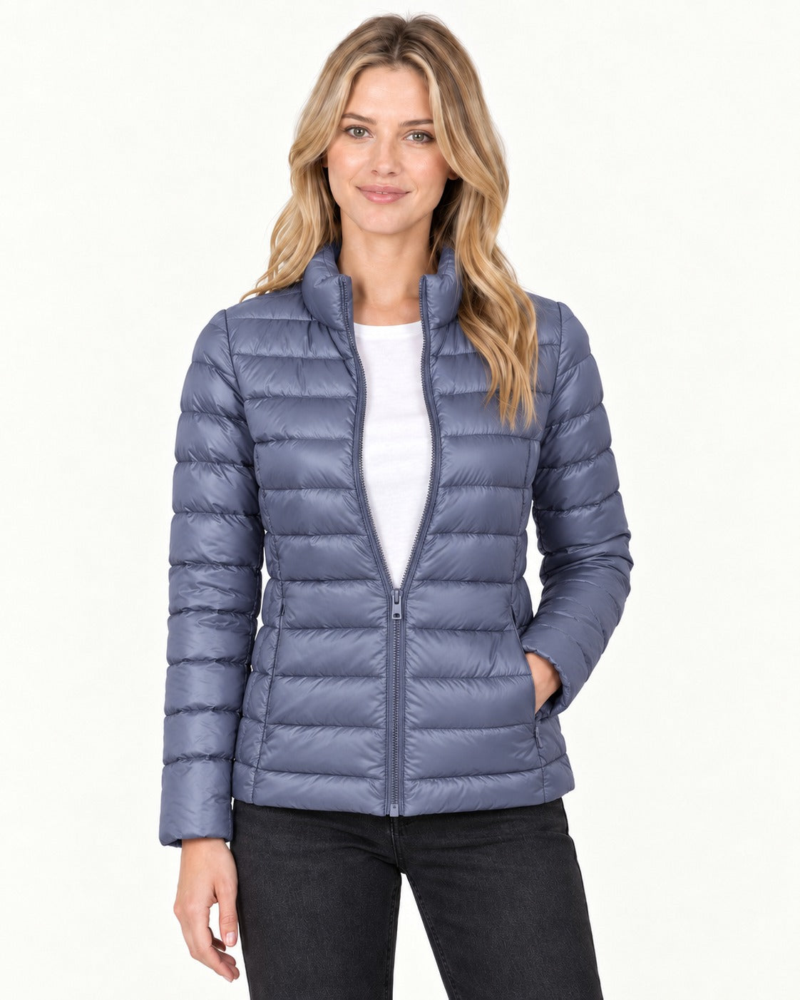 Chaqueta acolchada ultraligera Noa en color azul grisáceo - Azul grisáceo