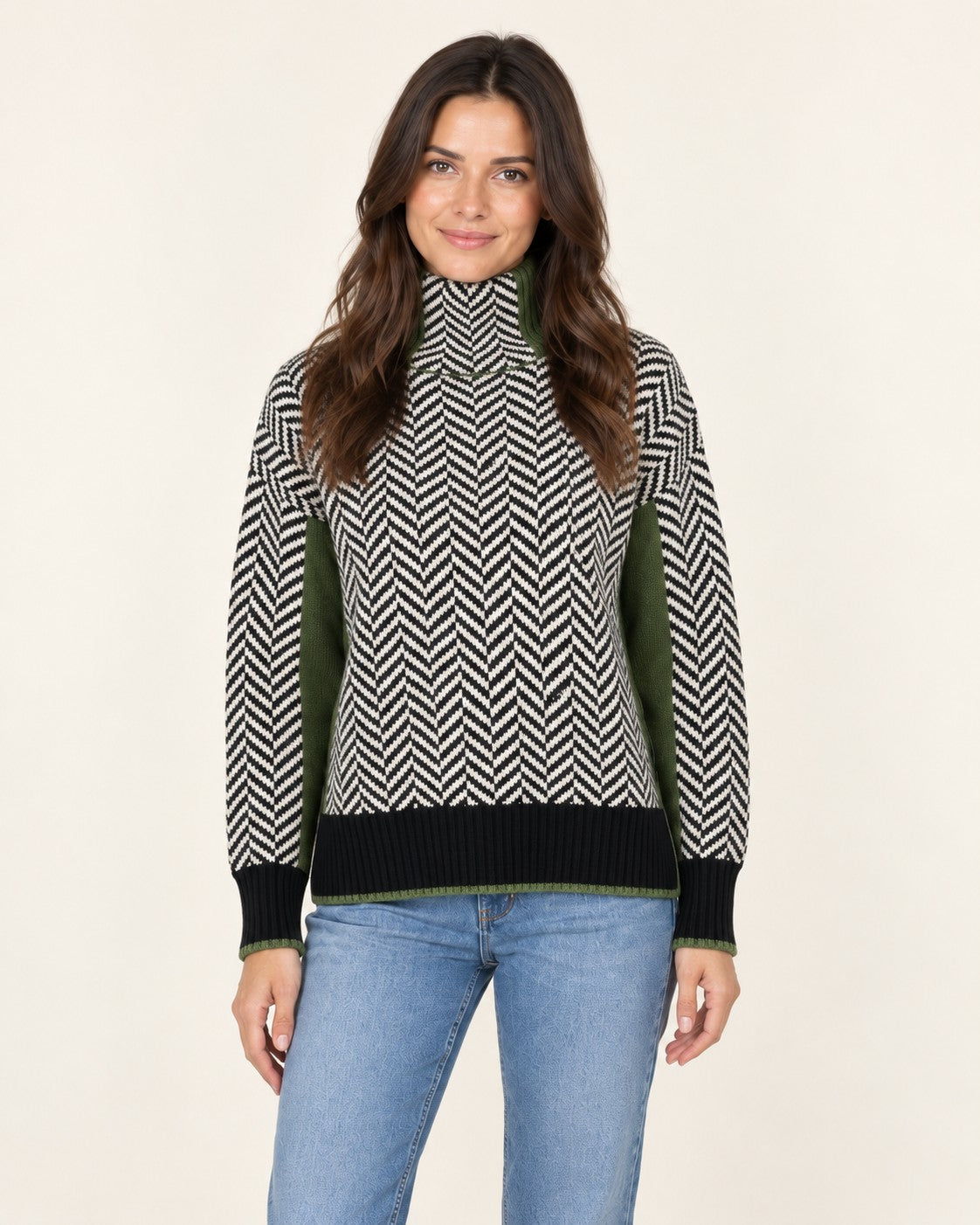 Jersey de cuello alto Jess - Verde