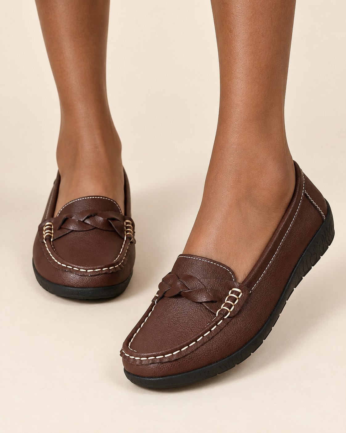 Mocasines trenzados Aria - Marrón