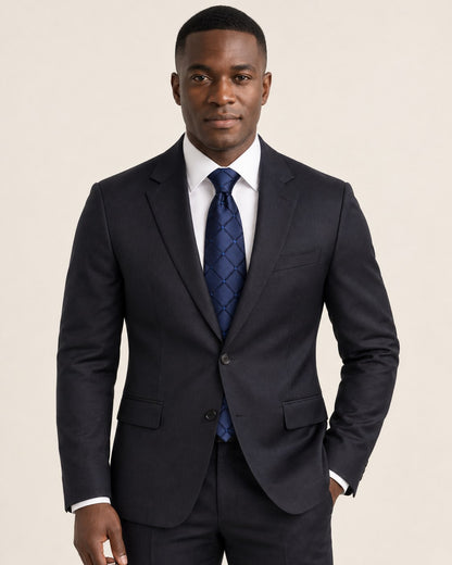 Corbata jacquard Hugo, azul marino (antigua)