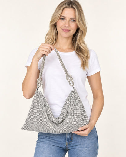 Bolso de pedreria Lisa - Plateado