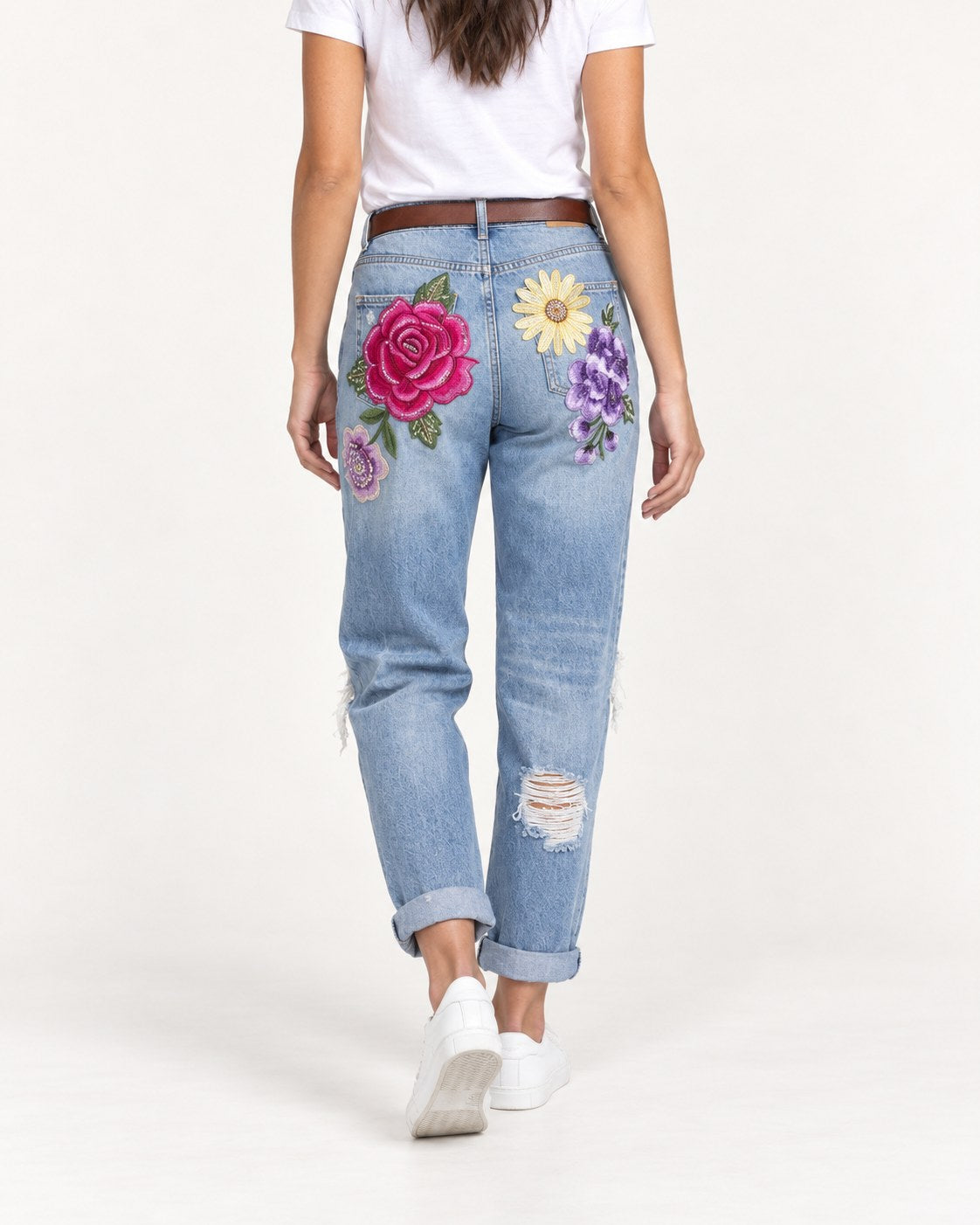 Pantalon vaquero bordado Luna