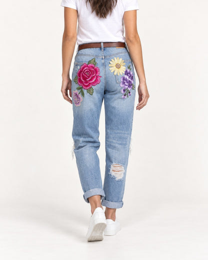 Pantalon vaquero bordado Luna