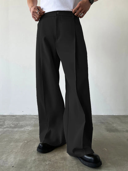 Pantalón de vestir de pinzas en negro (antigua)