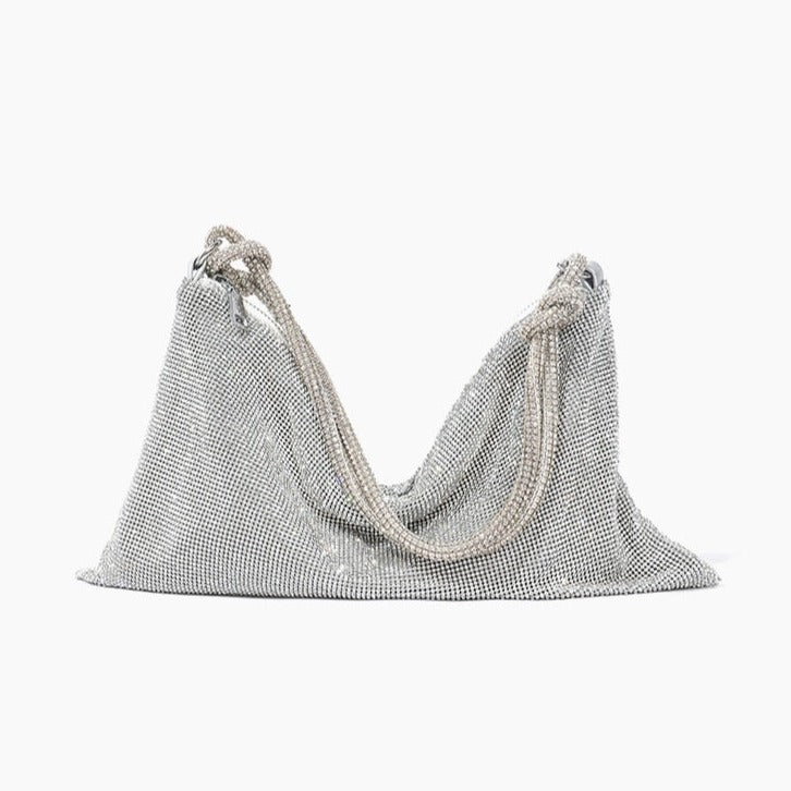 Bolso de pedrería Lisa - Plateado