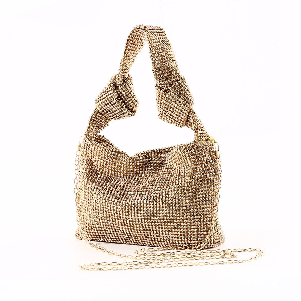 Bolso de pedrería Grace - Dorado