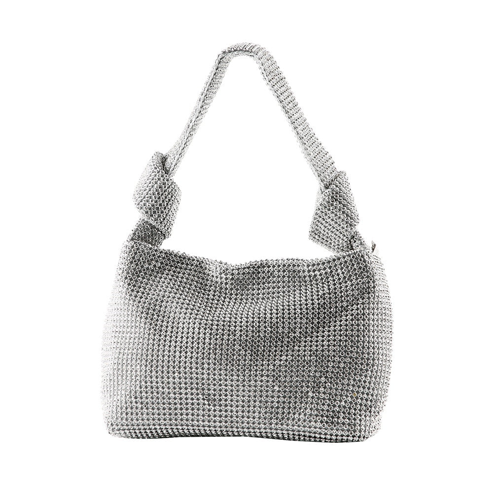 Bolso de pedrería Grace - Plateado