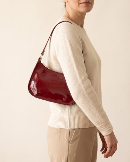 Bolso de hombro de charol Ruby - Rojo