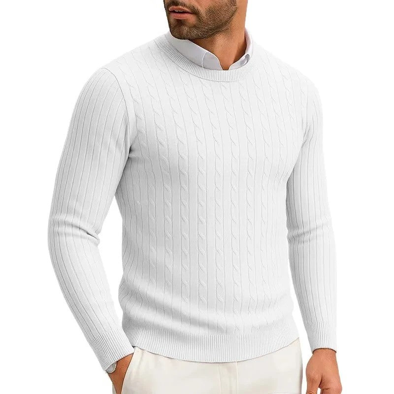 Jersey de punto trenzado en blanco (antigua)