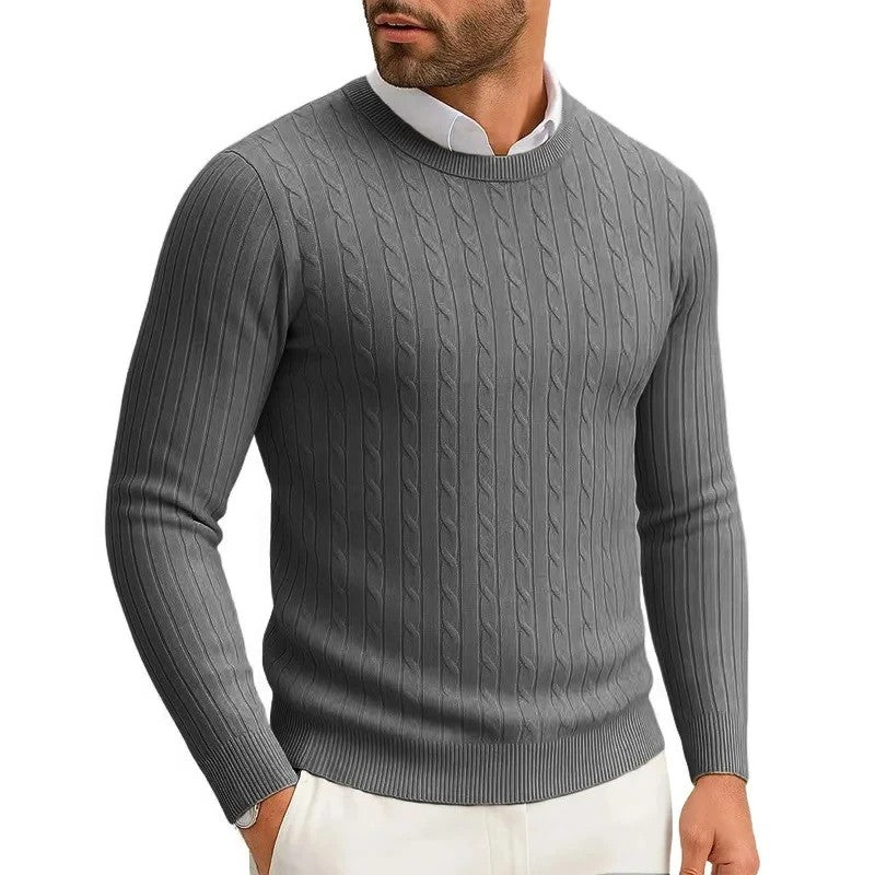 Jersey de punto trenzado en gris (antigua)