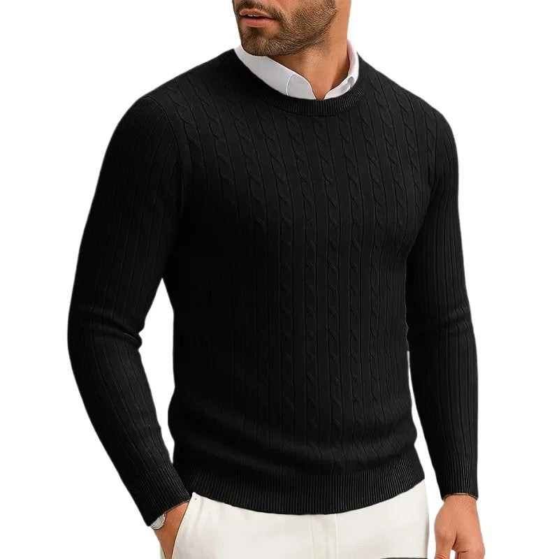 Jersey de punto trenzado en negro (antigua)