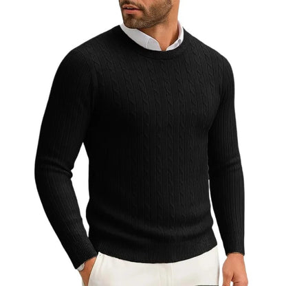 Jersey de punto trenzado en negro (antigua)