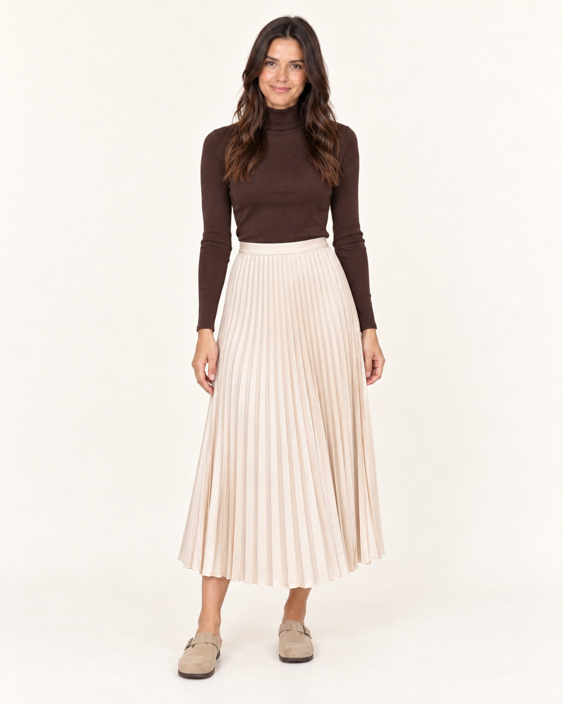 Falda midi plisada Vera